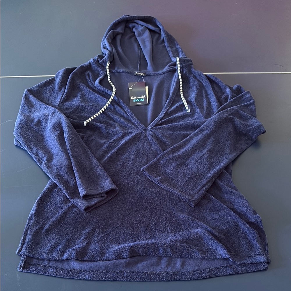 Splendid Navy Terry Cloth Swim Cover-Up